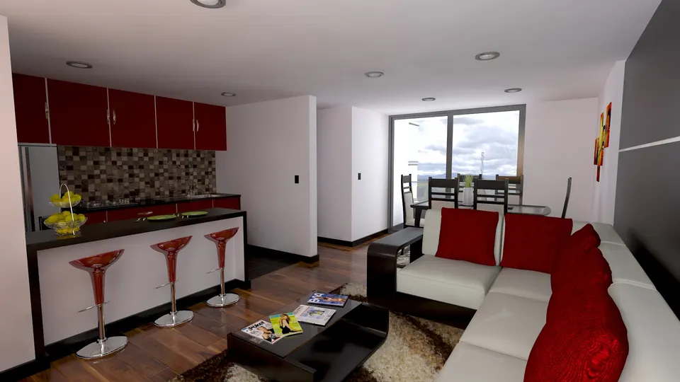8 Render Interno Sala Cocina